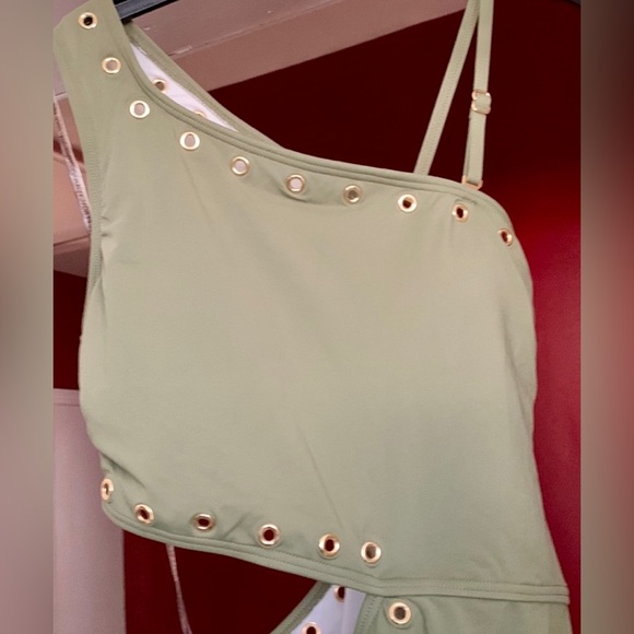 Michael Kors One Shoulder Cutout One Piece Swimsuit size 6 - Picture 2 of 4